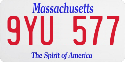 MA license plate 9YU577