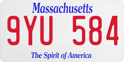 MA license plate 9YU584