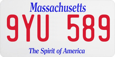 MA license plate 9YU589