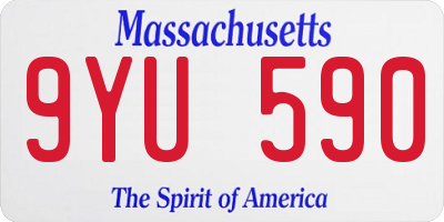 MA license plate 9YU590