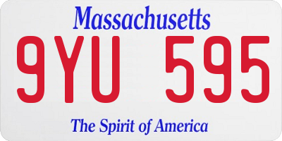 MA license plate 9YU595