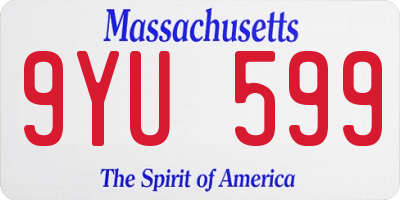 MA license plate 9YU599