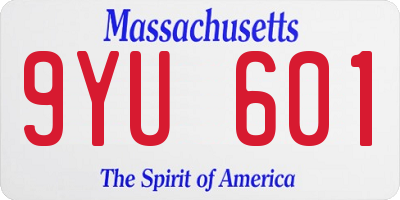 MA license plate 9YU601