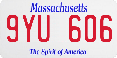 MA license plate 9YU606