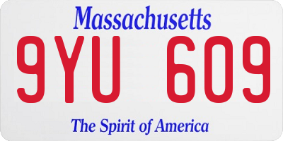 MA license plate 9YU609