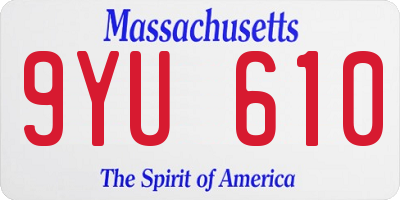 MA license plate 9YU610