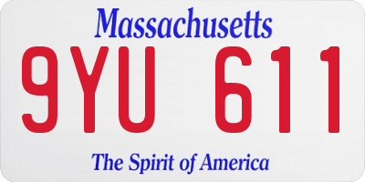 MA license plate 9YU611