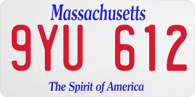 MA license plate 9YU612