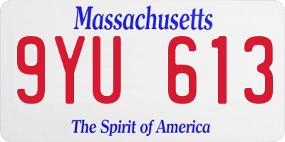 MA license plate 9YU613