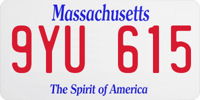 MA license plate 9YU615