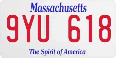 MA license plate 9YU618
