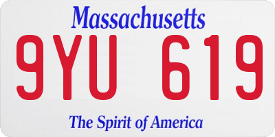 MA license plate 9YU619