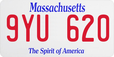 MA license plate 9YU620