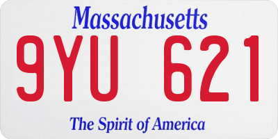 MA license plate 9YU621