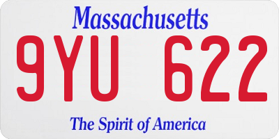 MA license plate 9YU622