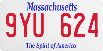MA license plate 9YU624