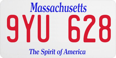 MA license plate 9YU628