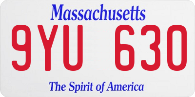MA license plate 9YU630
