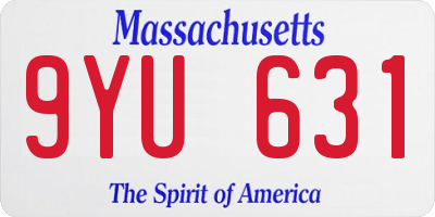 MA license plate 9YU631