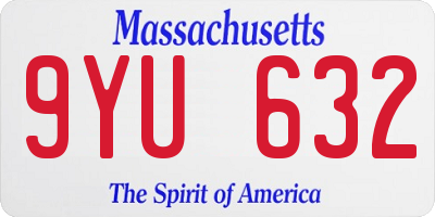 MA license plate 9YU632