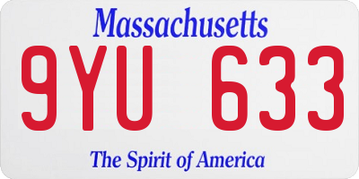MA license plate 9YU633