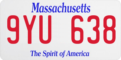 MA license plate 9YU638