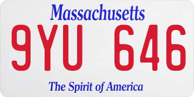 MA license plate 9YU646