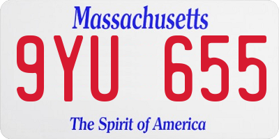 MA license plate 9YU655