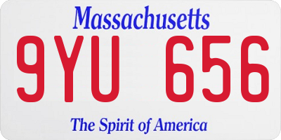 MA license plate 9YU656