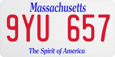 MA license plate 9YU657