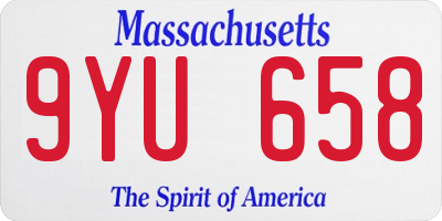 MA license plate 9YU658