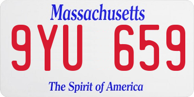 MA license plate 9YU659