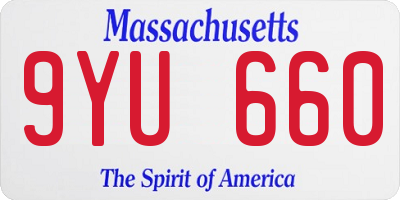 MA license plate 9YU660