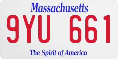 MA license plate 9YU661