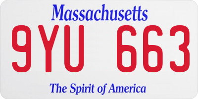 MA license plate 9YU663