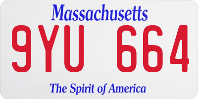 MA license plate 9YU664