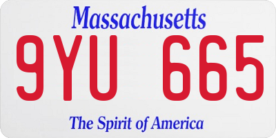 MA license plate 9YU665