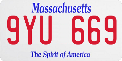 MA license plate 9YU669