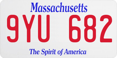 MA license plate 9YU682