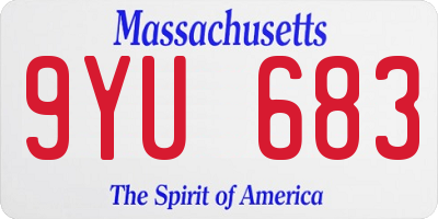 MA license plate 9YU683