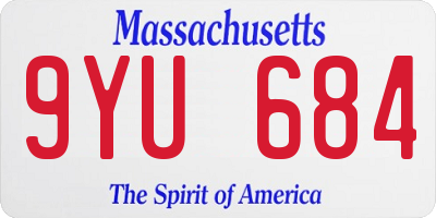 MA license plate 9YU684