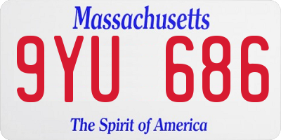 MA license plate 9YU686