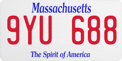 MA license plate 9YU688