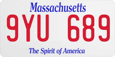 MA license plate 9YU689