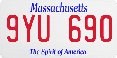 MA license plate 9YU690