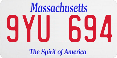 MA license plate 9YU694