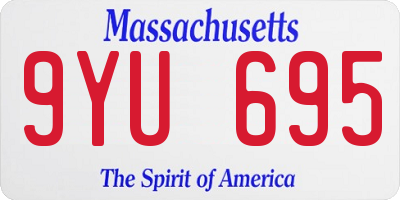 MA license plate 9YU695