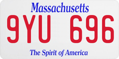 MA license plate 9YU696