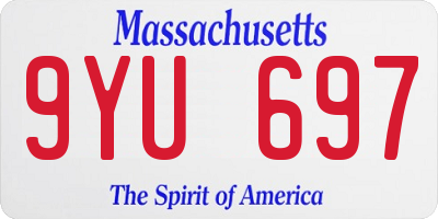 MA license plate 9YU697