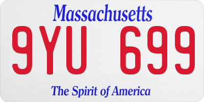 MA license plate 9YU699